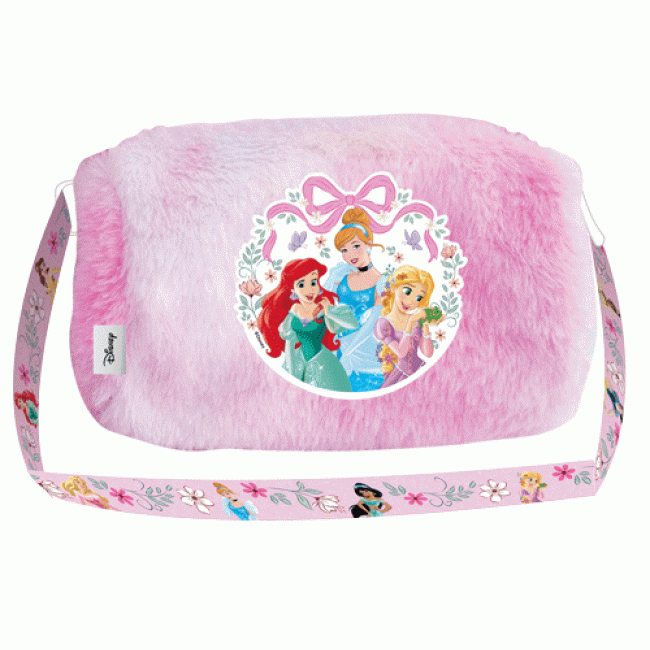 Disney Princess สมุดระบายสีแสนสวย Banquet in the Palace + กระเป๋าขนฟูลายวงกลม